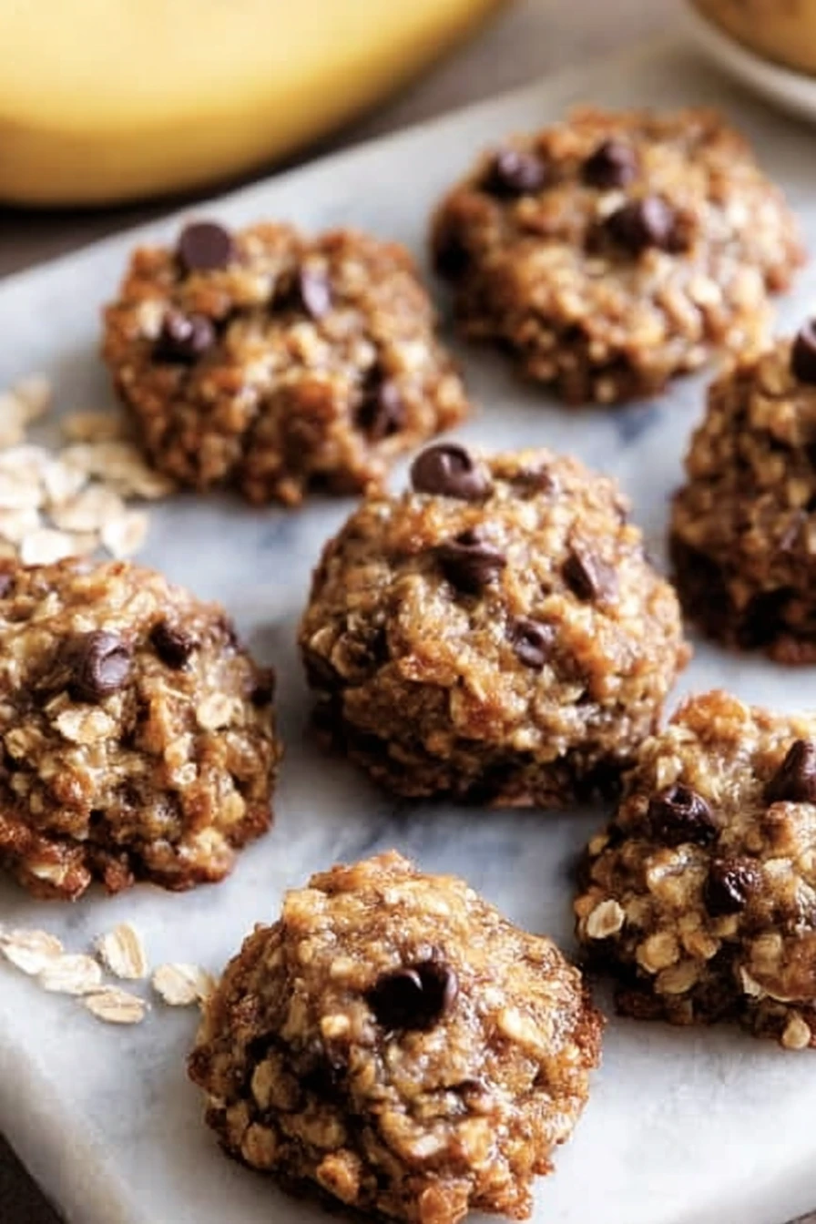 banana oatmeal cookies, delicious, chewy, homemade, healthy snack, sweet and satisfying