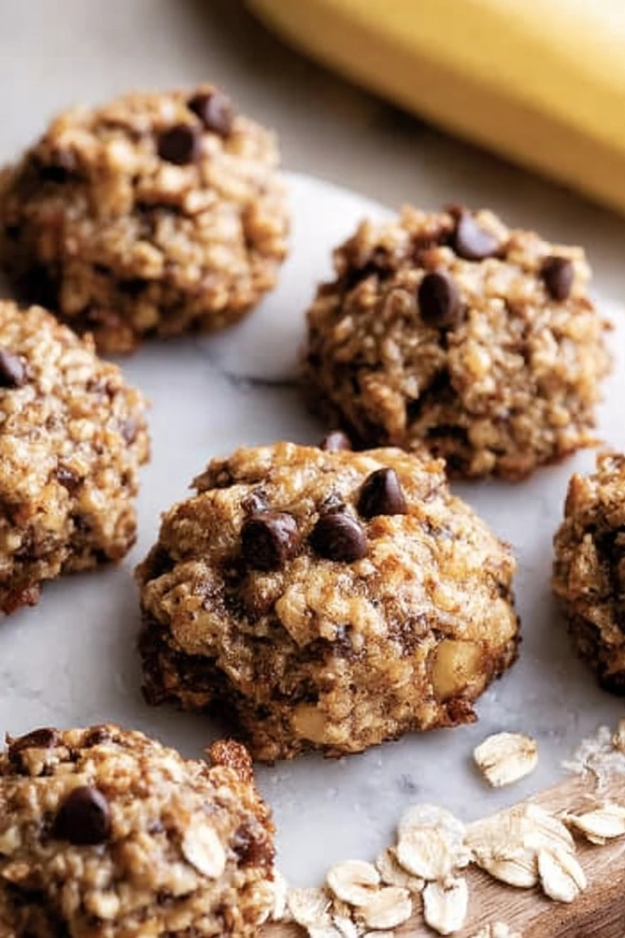 banana oatmeal cookies, delicious, chewy, homemade, healthy snack, sweet and satisfying