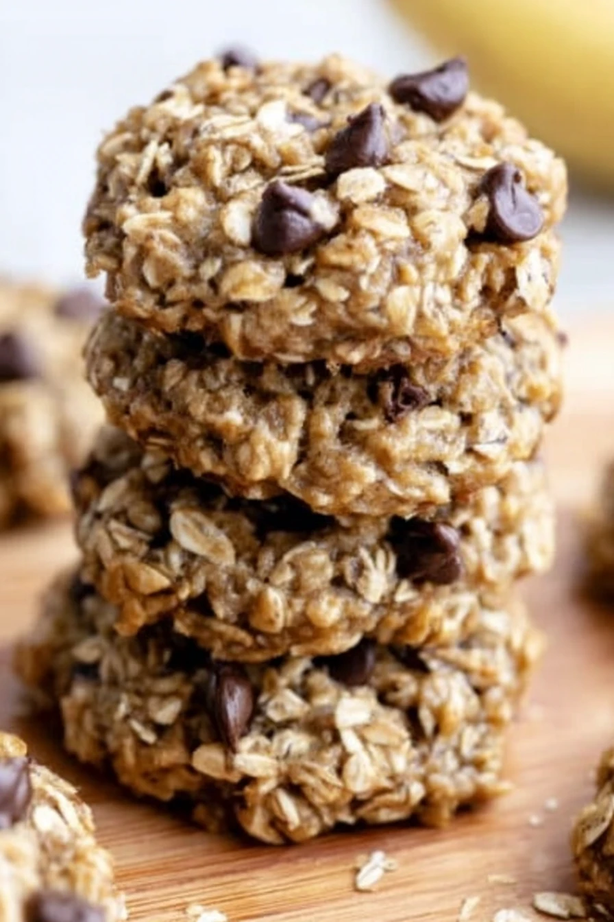 banana oatmeal cookies, delicious, chewy, homemade, healthy, sweet and satisfying
