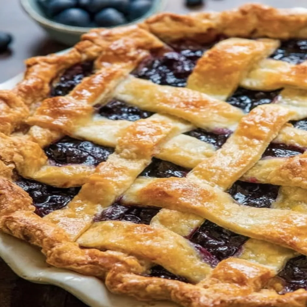 blueberry pie recipe, homemade, delicious, fresh blueberries, flaky crust