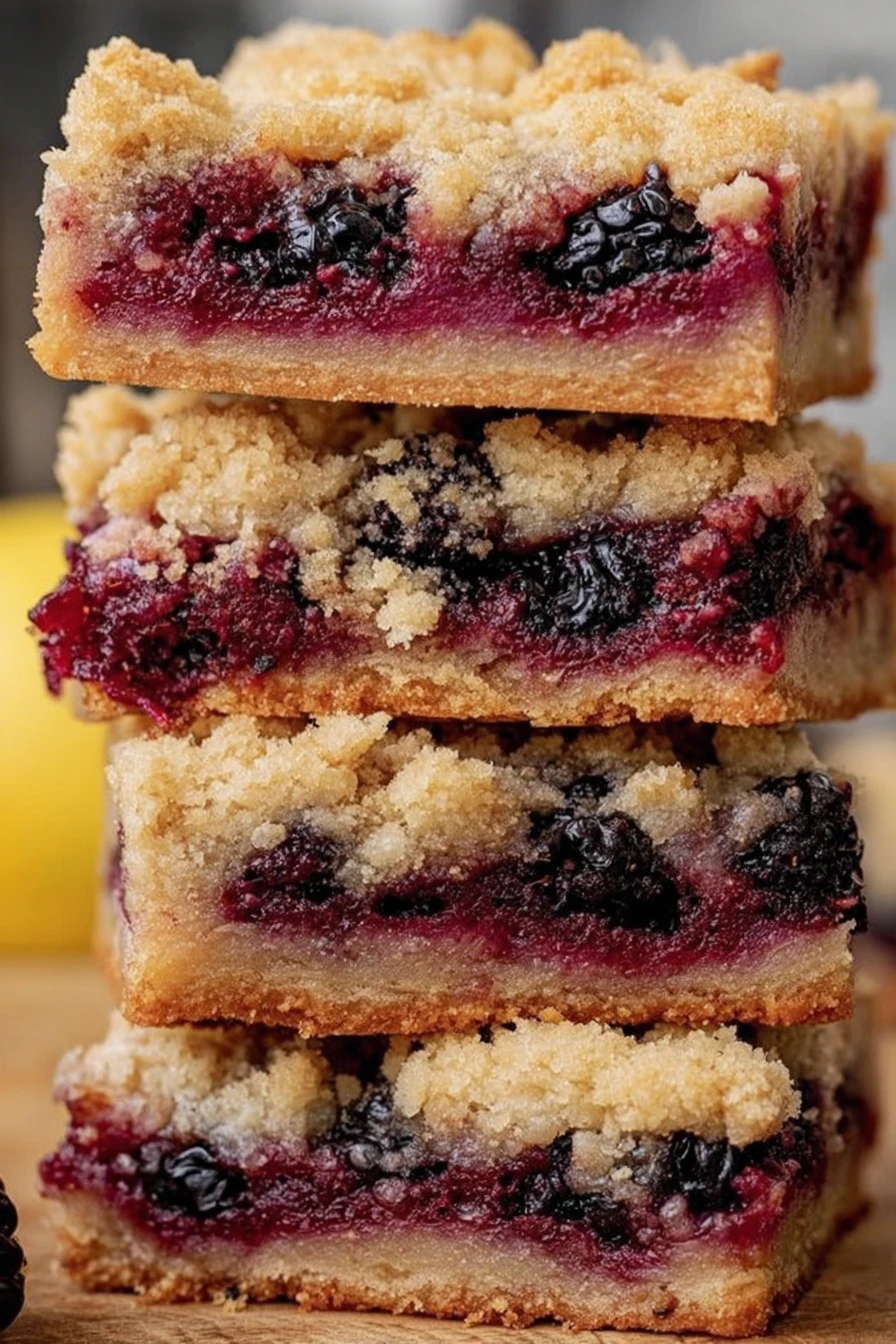 blackberry crumb bars, delicious dessert, sweet, tangy, crumbly topping