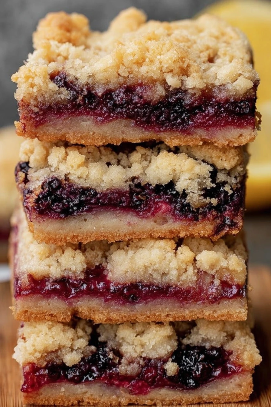 blackberry crumb bars, delicious dessert, sweet, tangy, crumbly topping