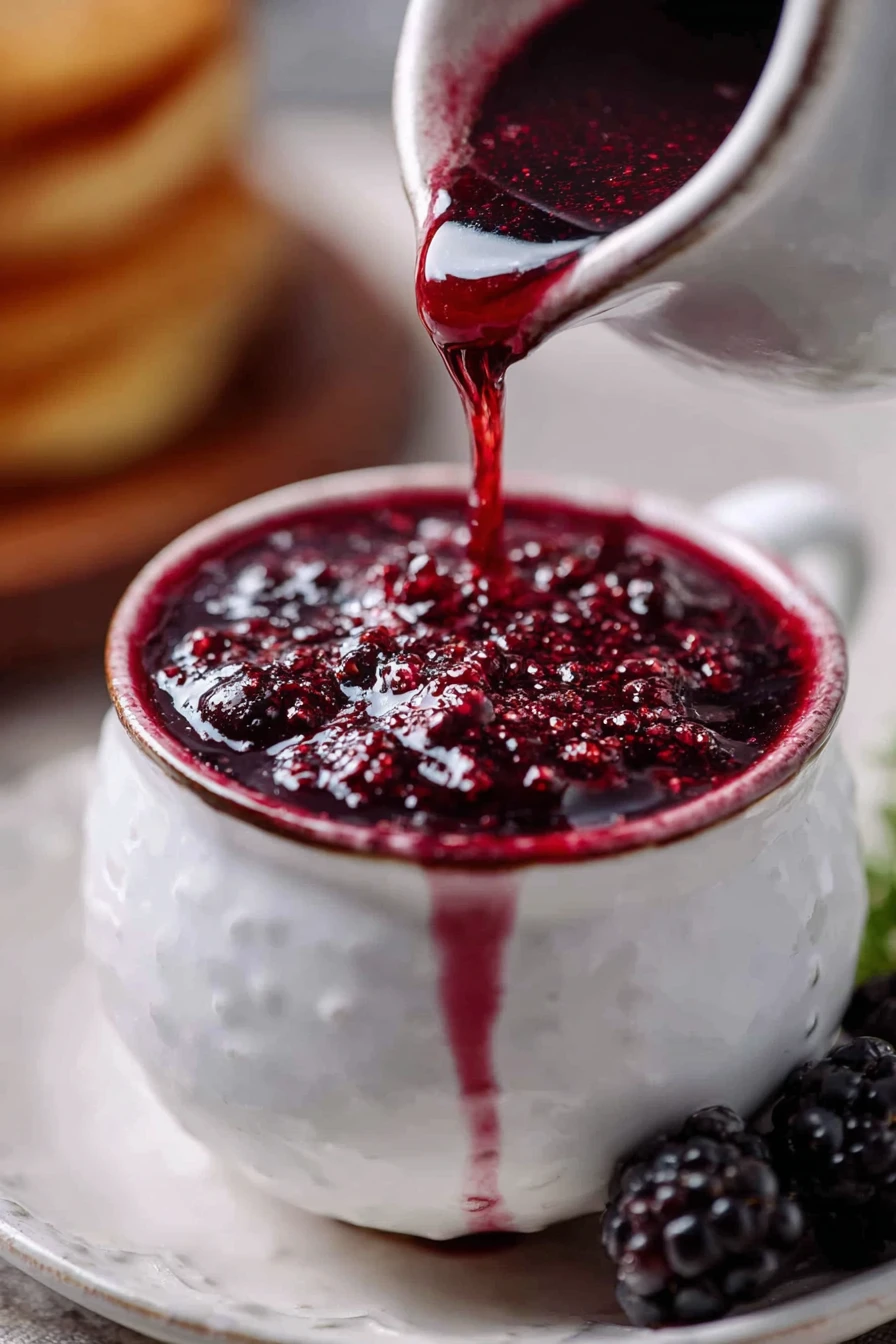 blackberry syrup, pancakes, sweet, drizzle, breakfast, delicious