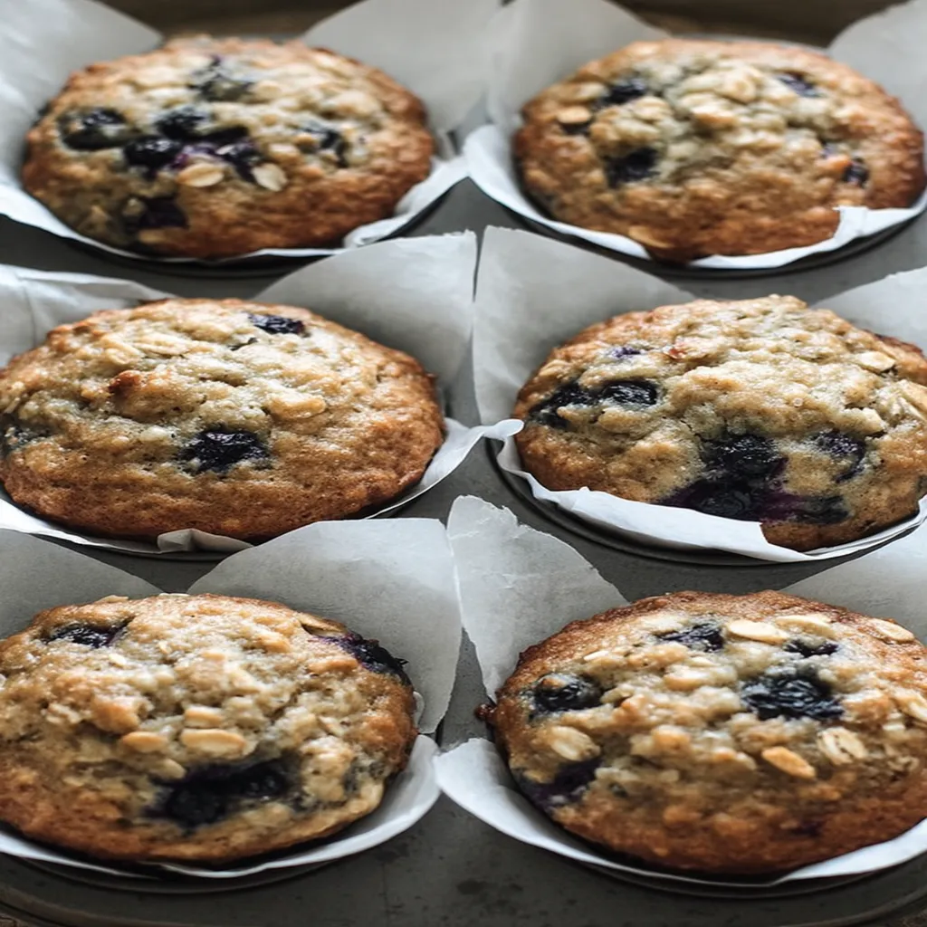 blueberry banana oatmeal muffins, delicious, moist, fruity, nutritious, homemade, baked goods, breakfast treat