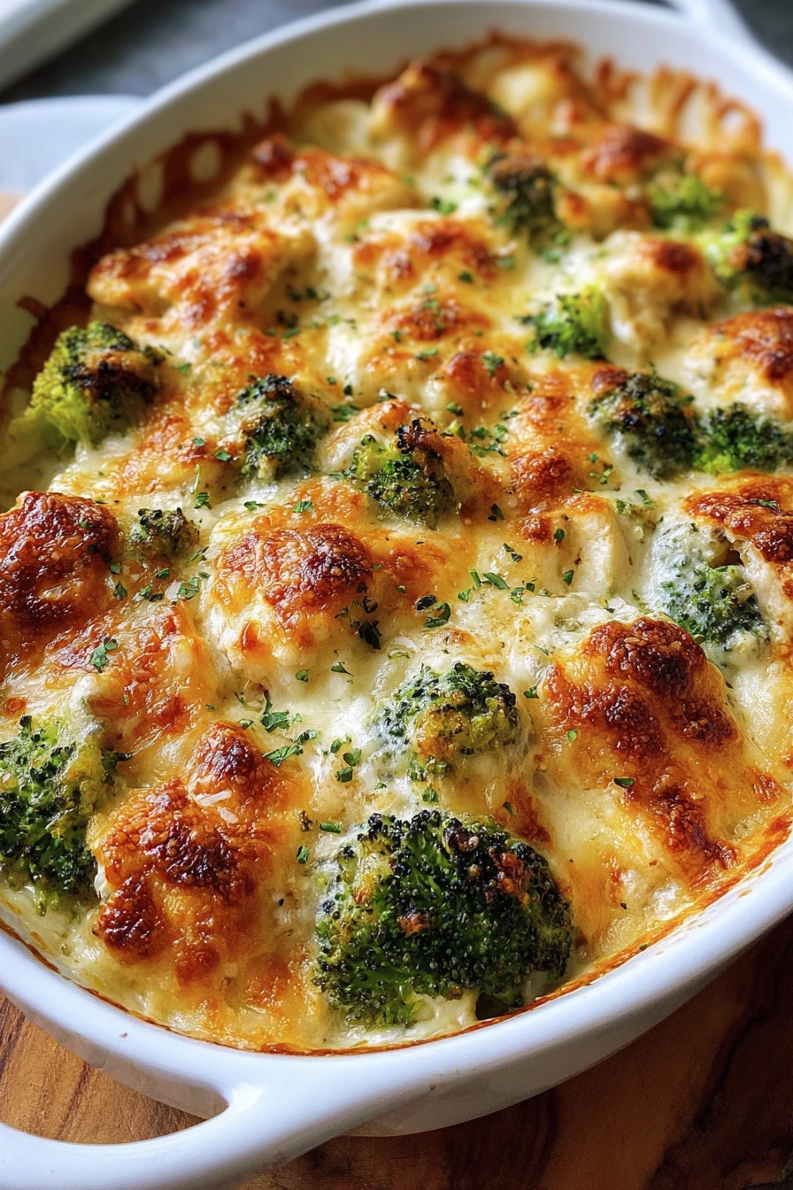 Broccoli Chicken Divan, cheesy, creamy, savory, broccoli florets, tender chicken, flavorful sauce