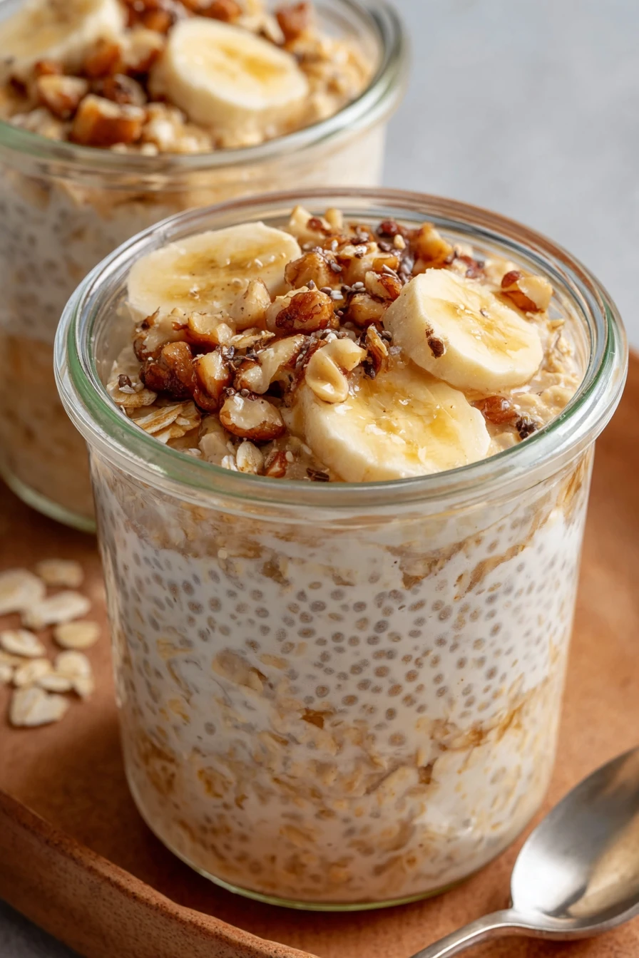 brown sugar overnight oats, healthy breakfast, sweet, creamy, nutritious, delicious oats, meal prep idea
