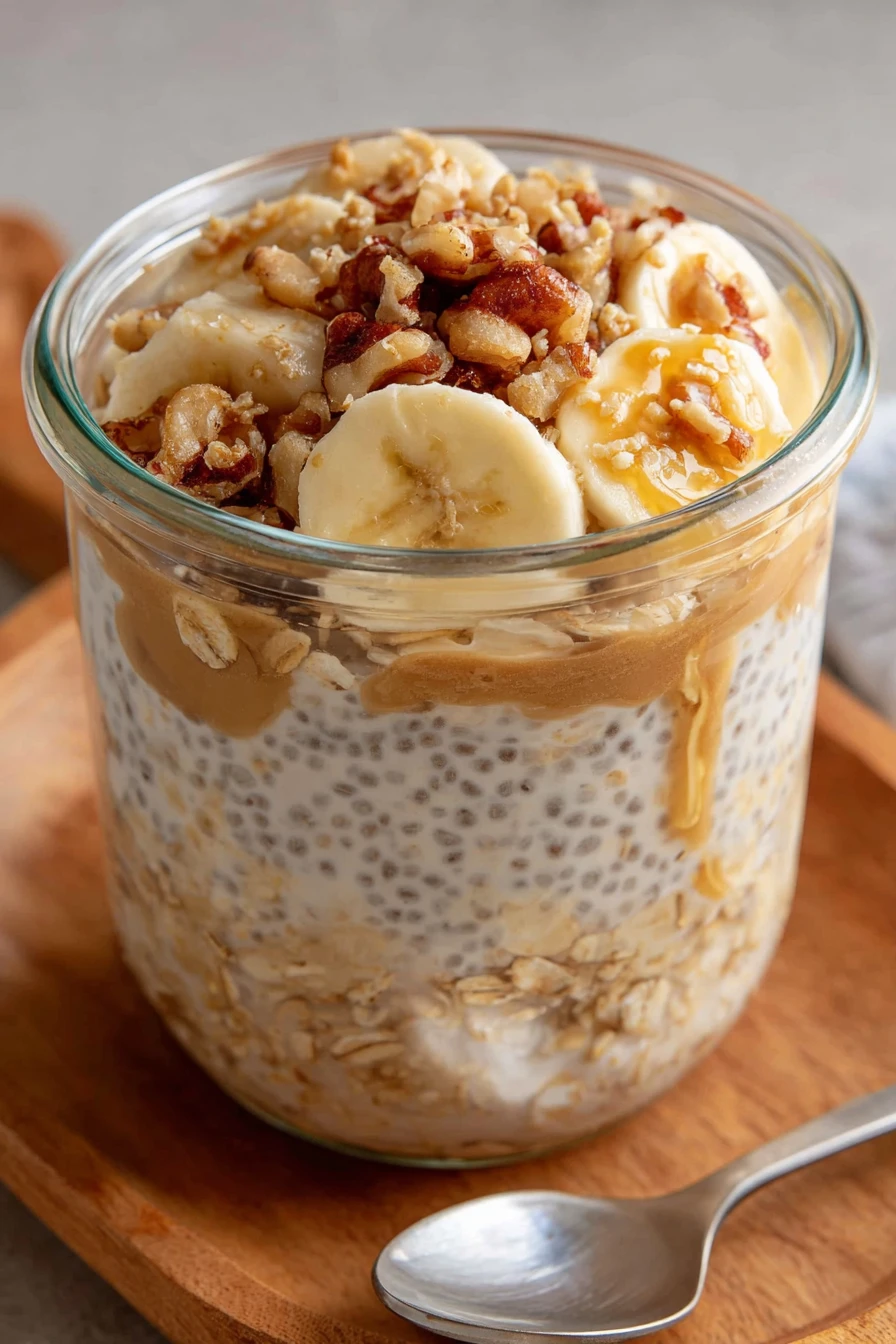 brown sugar overnight oats, healthy breakfast, sweet, creamy, nutritious, delicious oats, meal prep idea
