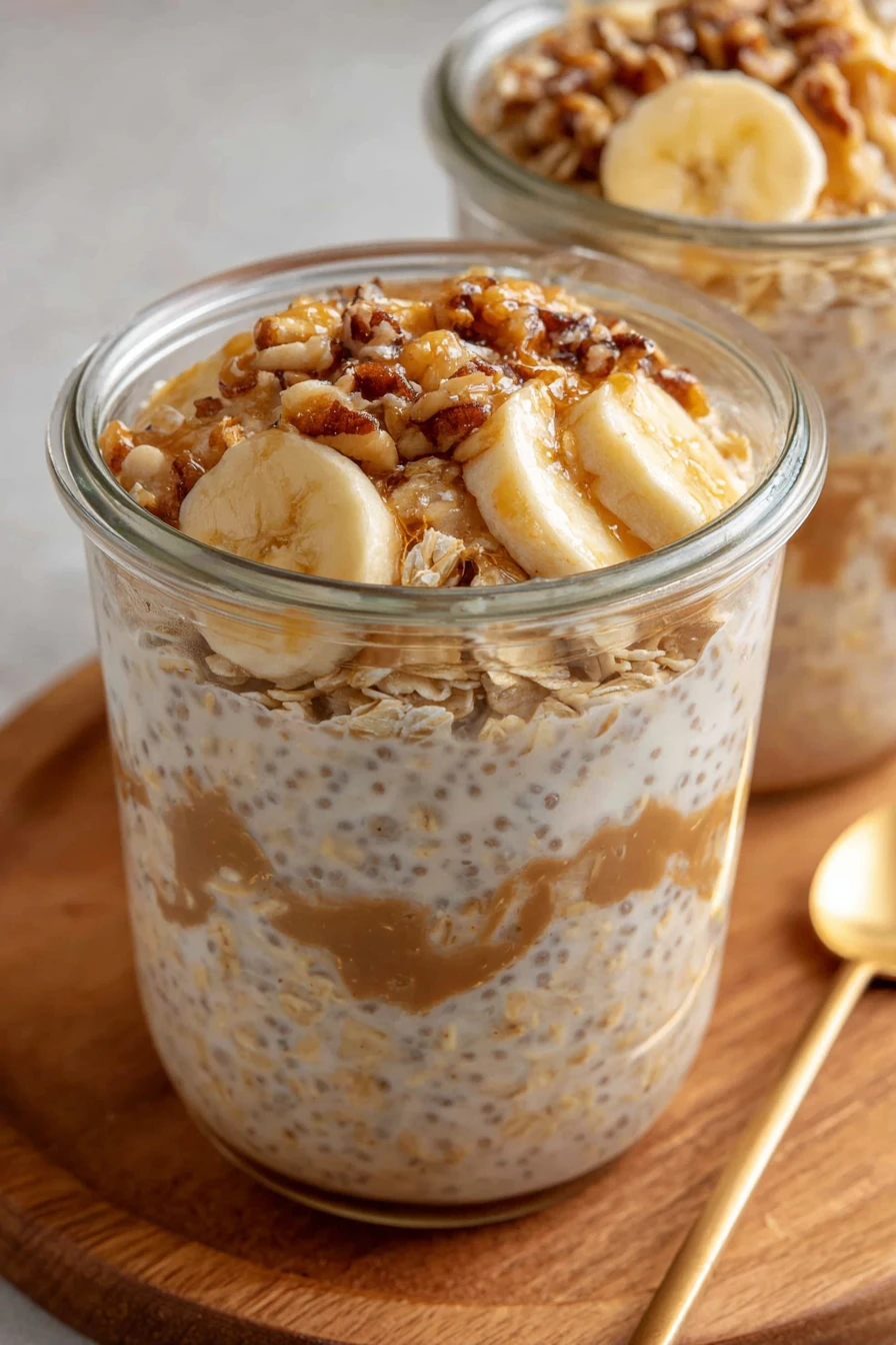brown sugar overnight oats, healthy breakfast, sweet, creamy, nutritious, delicious oats, meal prep idea