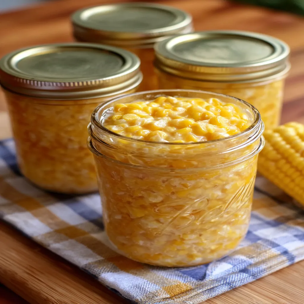 canning, cream style corn, preserved, golden kernels, flavorful, homemade, delicious