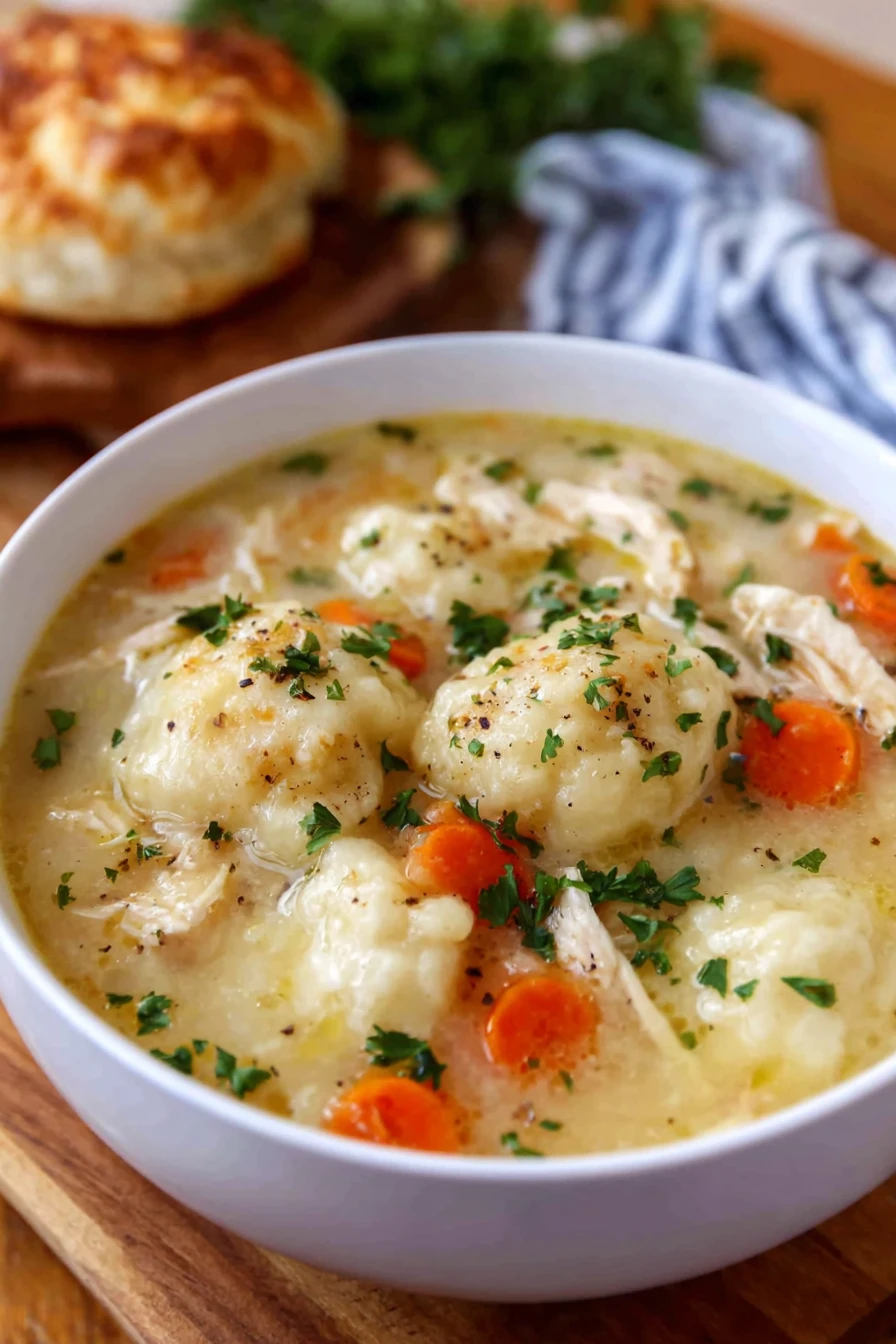 chicken dumpling soup, savory broth, tender chicken, hearty vegetables, comforting meal