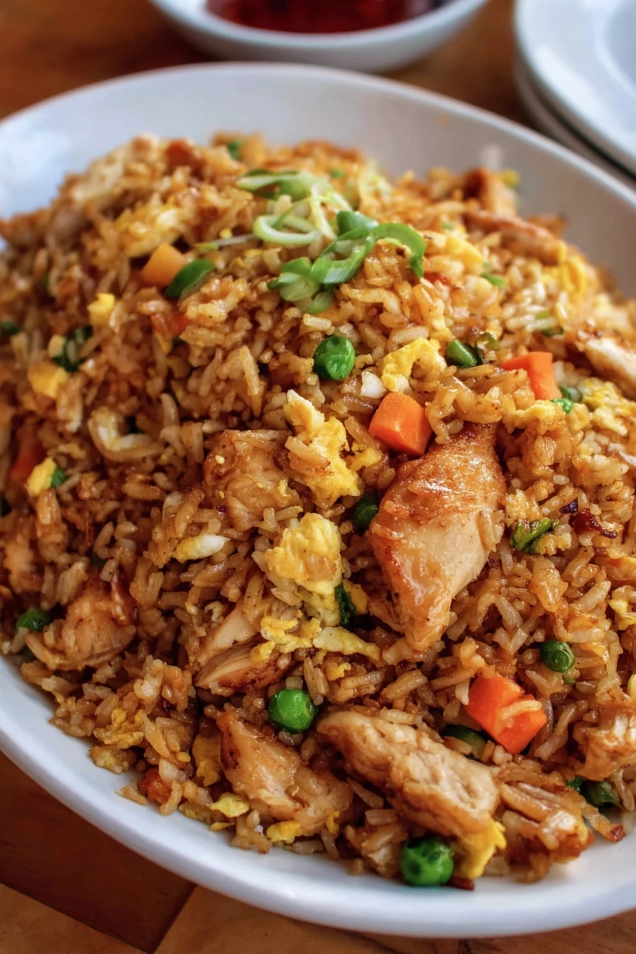Chinese Chicken Fried Rice, savory, aromatic, flavorful, delicious, stir-fried, authentic