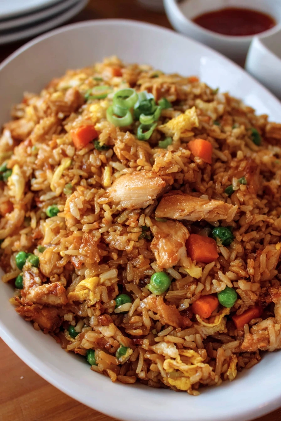 Chinese Chicken Fried Rice, savory, aromatic, flavorful, delicious, stir-fried, authentic