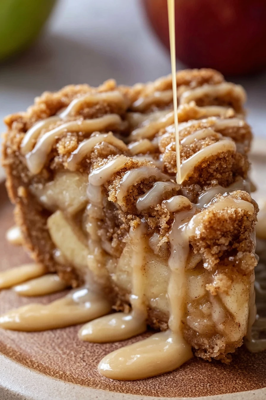 cinnamon apple drizzle, sweet and spicy, decadent dessert, warm and comforting
