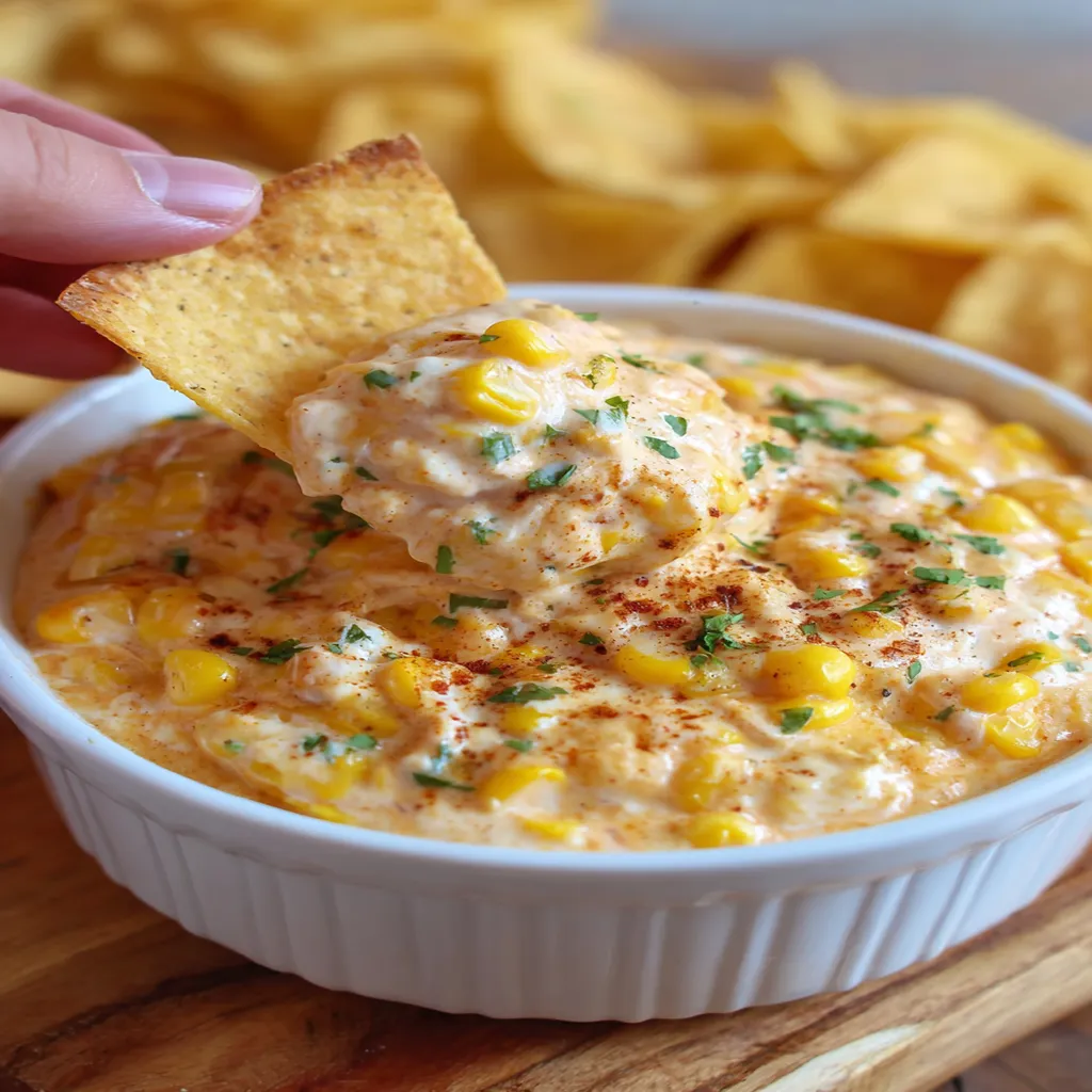 corn dip, cream cheese, savory, creamy, flavorful, appetizer, delicious