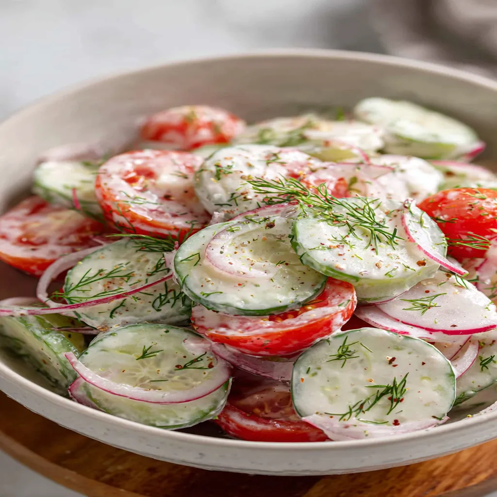 Creamy Cucumber Tomato Salad recipe step-by-step guide