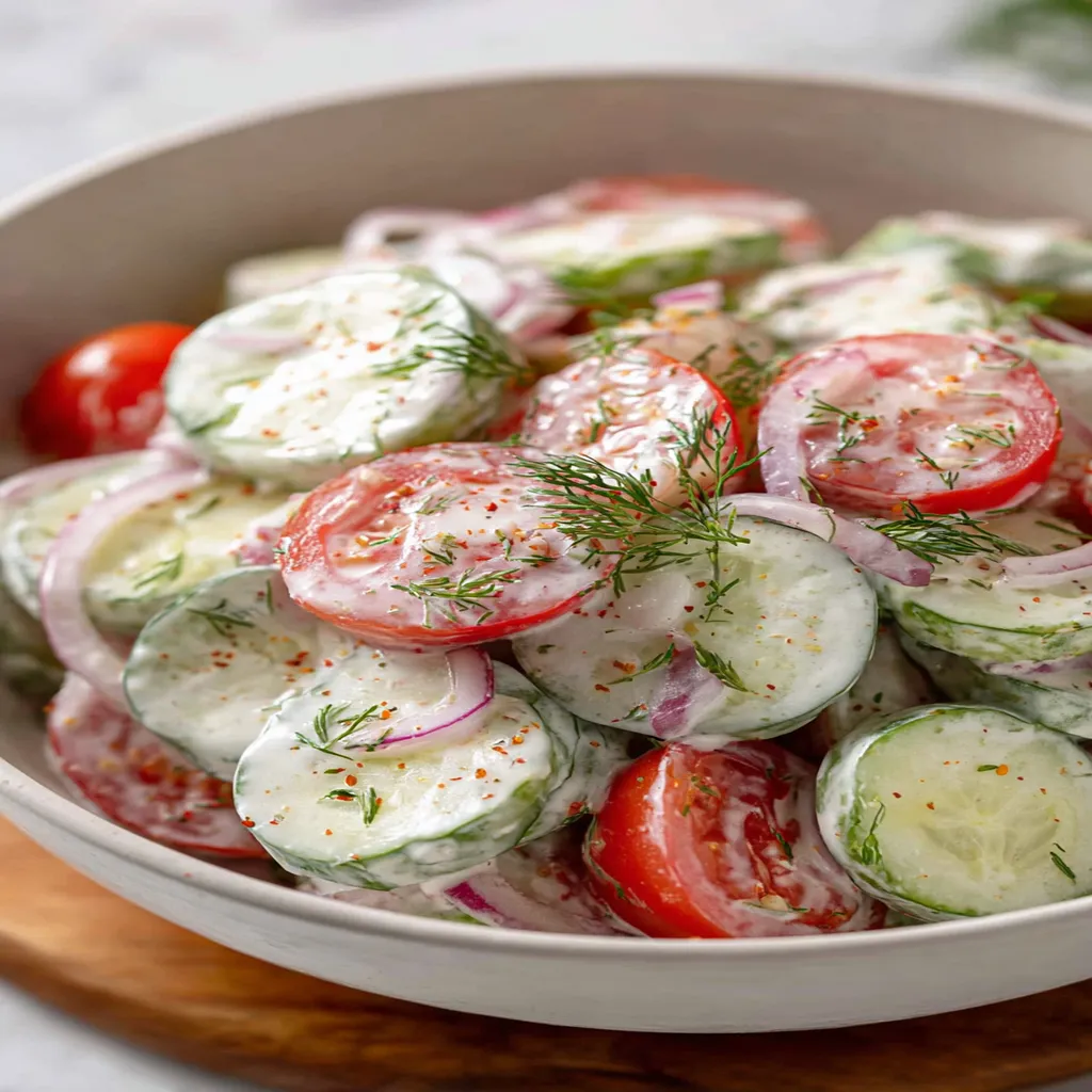 Creamy Cucumber Tomato Salad recipe step-by-step guide