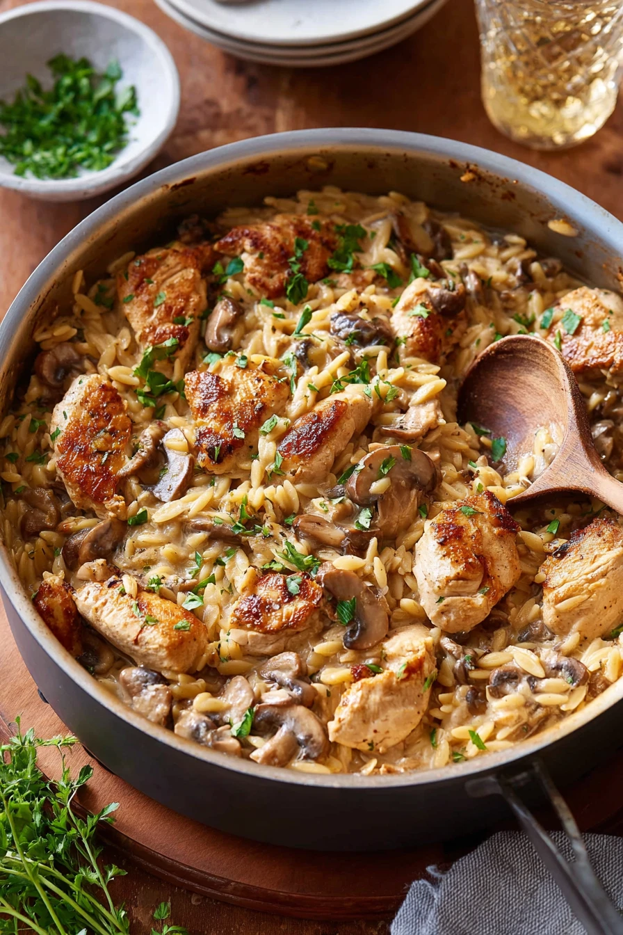 Creamy One-Pot Chicken Marsala Orzo