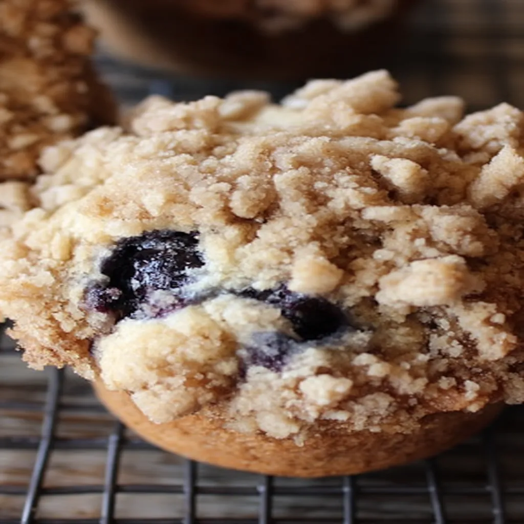 crumb blueberry muffins, delicious, sweet, moist, bursting with blueberries
