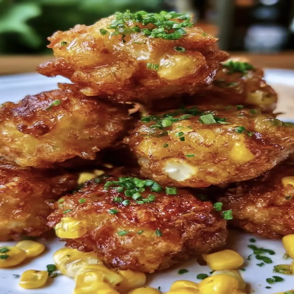 Southern Fried Corn Fritters, crispy, golden, savory, delicious, appetizing, homemade