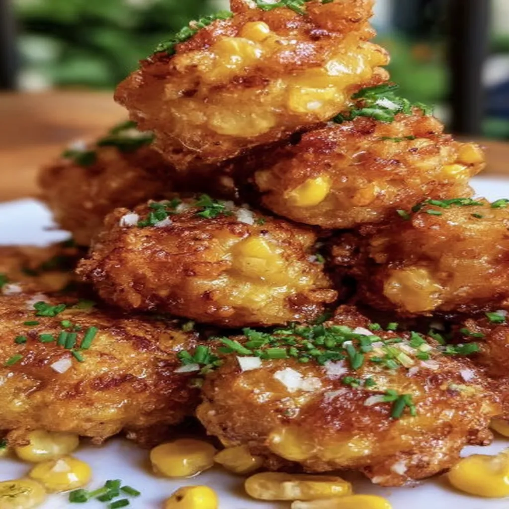 Southern Fried Corn Fritters, crispy, golden, savory, delicious, appetizing, homemade
