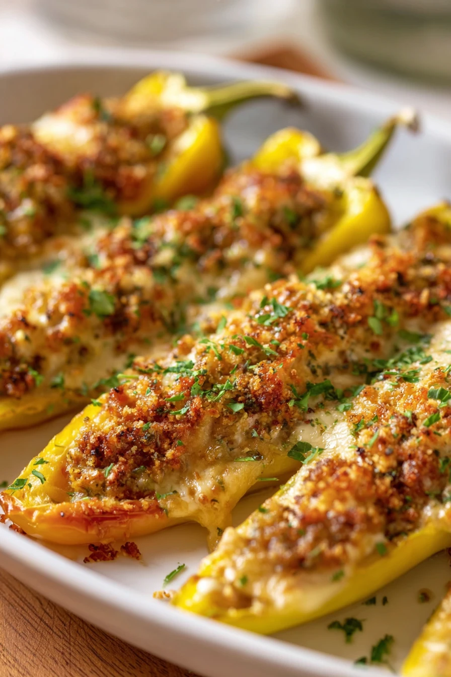 easy stuffed banana peppers recipe, spicy, flavorful, cheese-filled, delicious, appetizer, roasted, savory