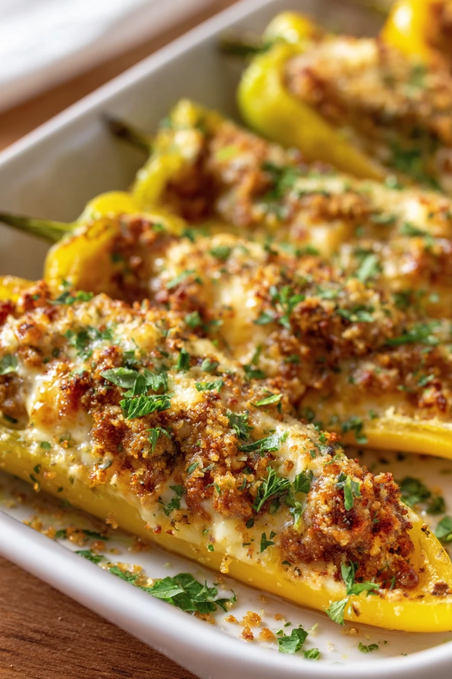 easy stuffed banana peppers recipe, spicy, flavorful, cheese-filled, delicious, appetizer, roasted, savory