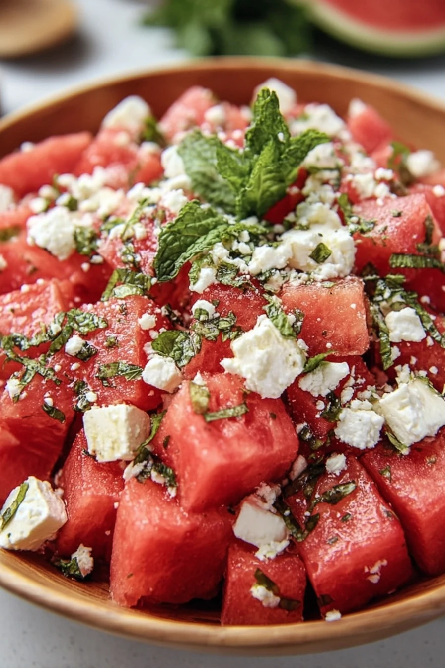 Easy Summer Salad Watermelon Feta , mint Easy Summer Salad Watermelon Feta , mint recipe step-by-step guide