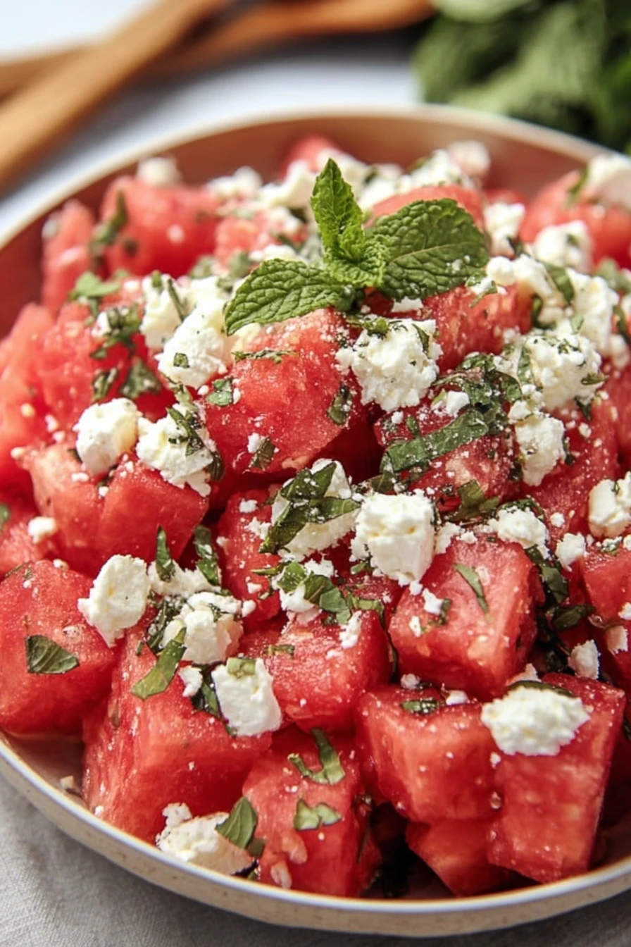 Easy Summer Salad Watermelon Feta , mint Easy Summer Salad Watermelon Feta , mint recipe step-by-step guide