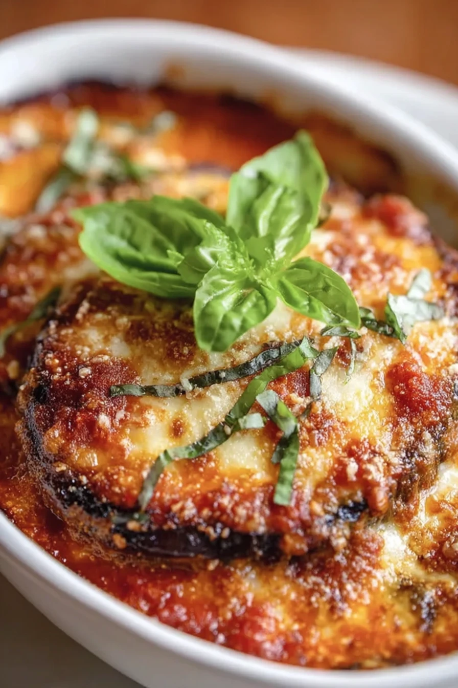 eggplant parmesan, crispy breadcrumbs, savory marinara sauce, melted cheese