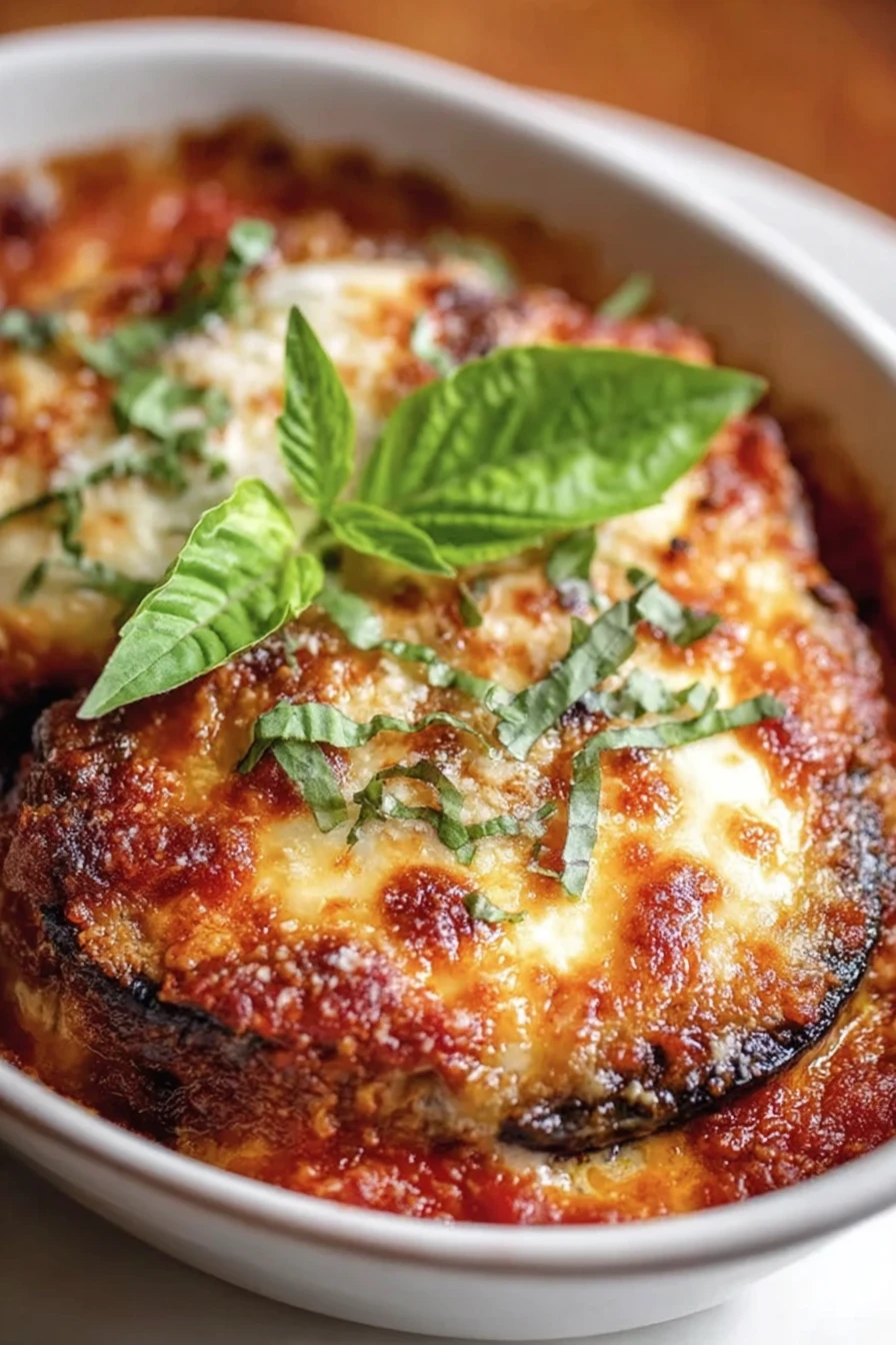 eggplant parmesan, crispy breadcrumbs, savory marinara sauce, melted cheese