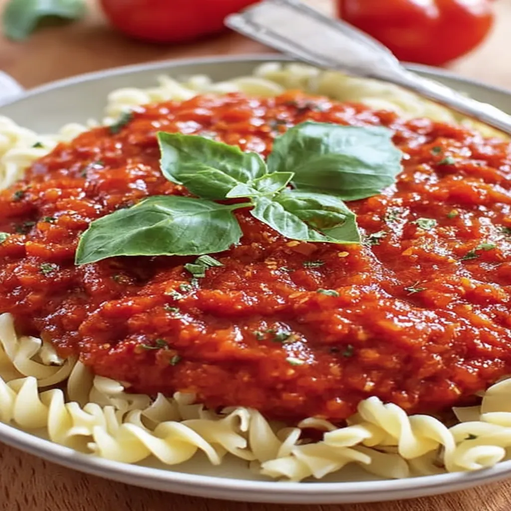 fresh tomato marinara sauce, homemade, savory, aromatic, rich flavor, Italian cuisine