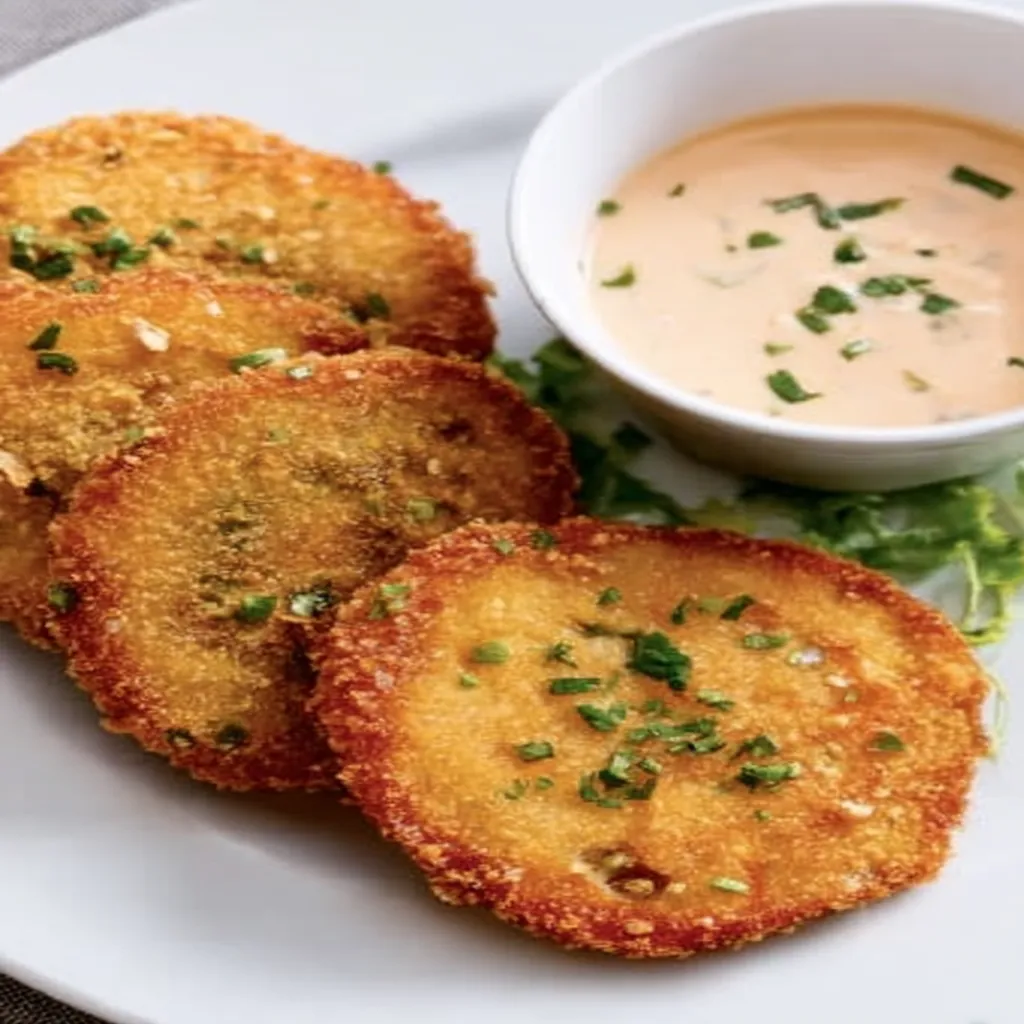 Fried green tomatoes, crispy, tangy, Southern cuisine, savory, appetizing