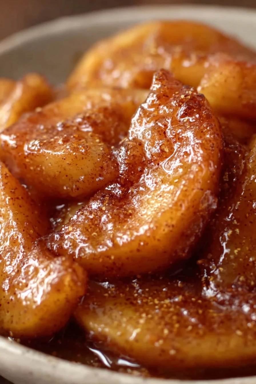 fried apples, recipe, sweet, cinnamon, crispy, delicious, dessert, homemade