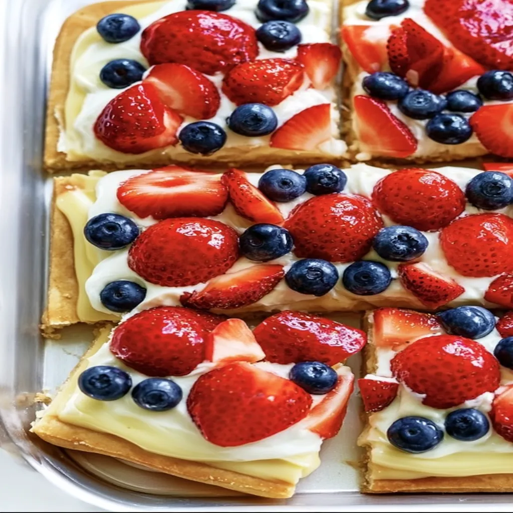 fruit pizza, summer dessert, colorful, refreshing, sweet and tangy