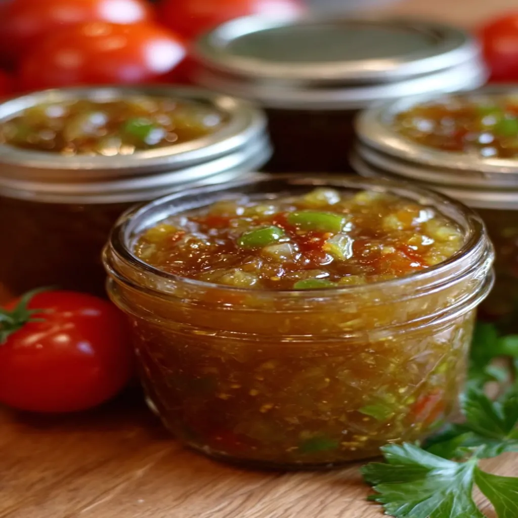 green tomato relish, tangy, zesty, homemade, condiment, fresh ingredients