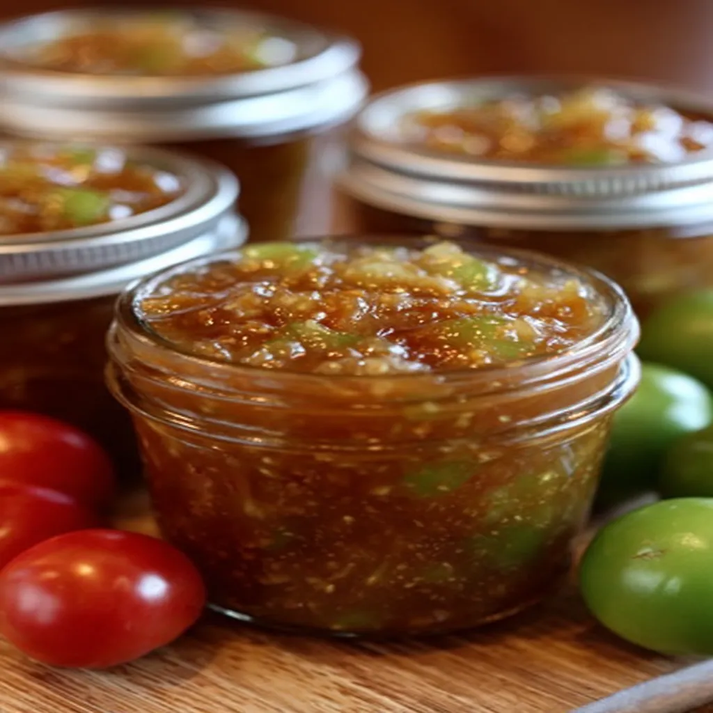 green tomato relish, tangy, zesty, homemade, condiment, fresh ingredients