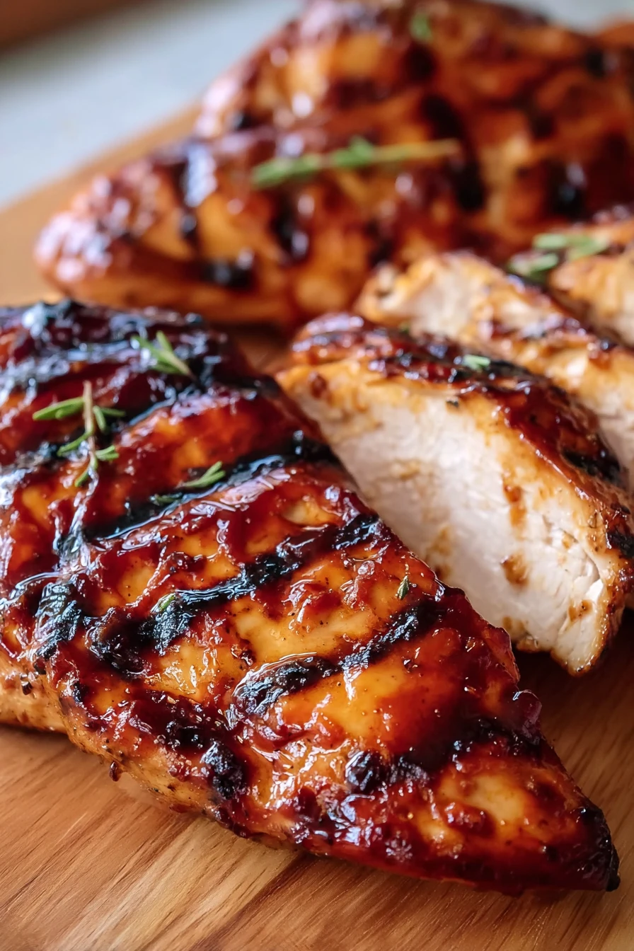 Grilled BBQ Chicken Breasts, juicy, smoky, flavorful, charred, succulent, delicious, tender