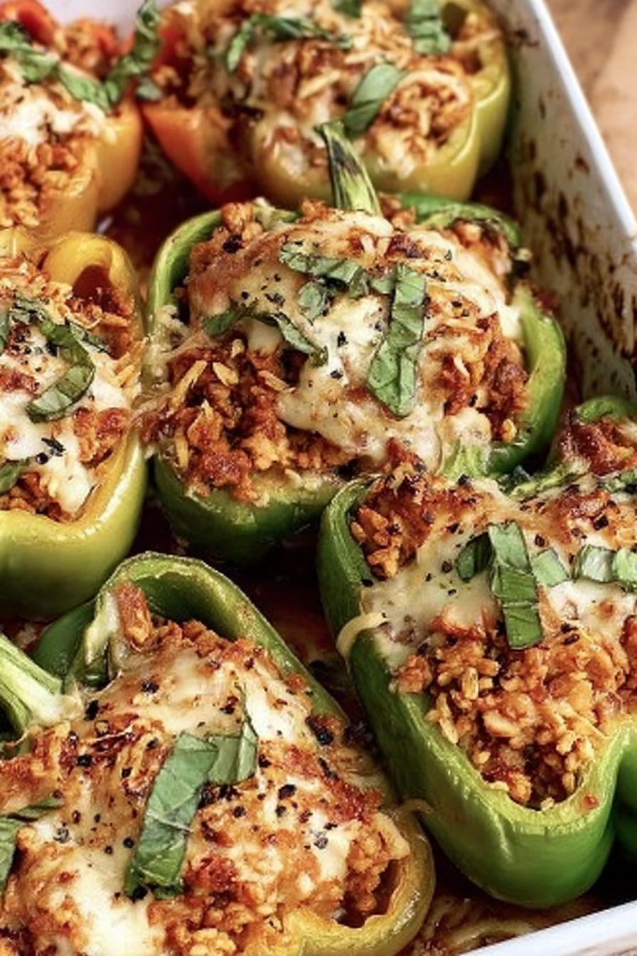 ground turkey, stuffed peppers, savory, colorful, delicious, healthy option