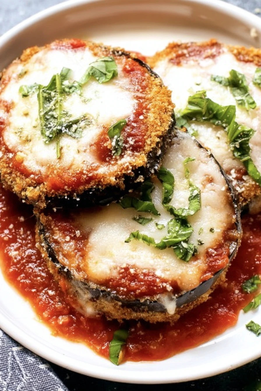 Healthy, air fryer, eggplant, Parmesan, crispy, savory, delicious, nutritious