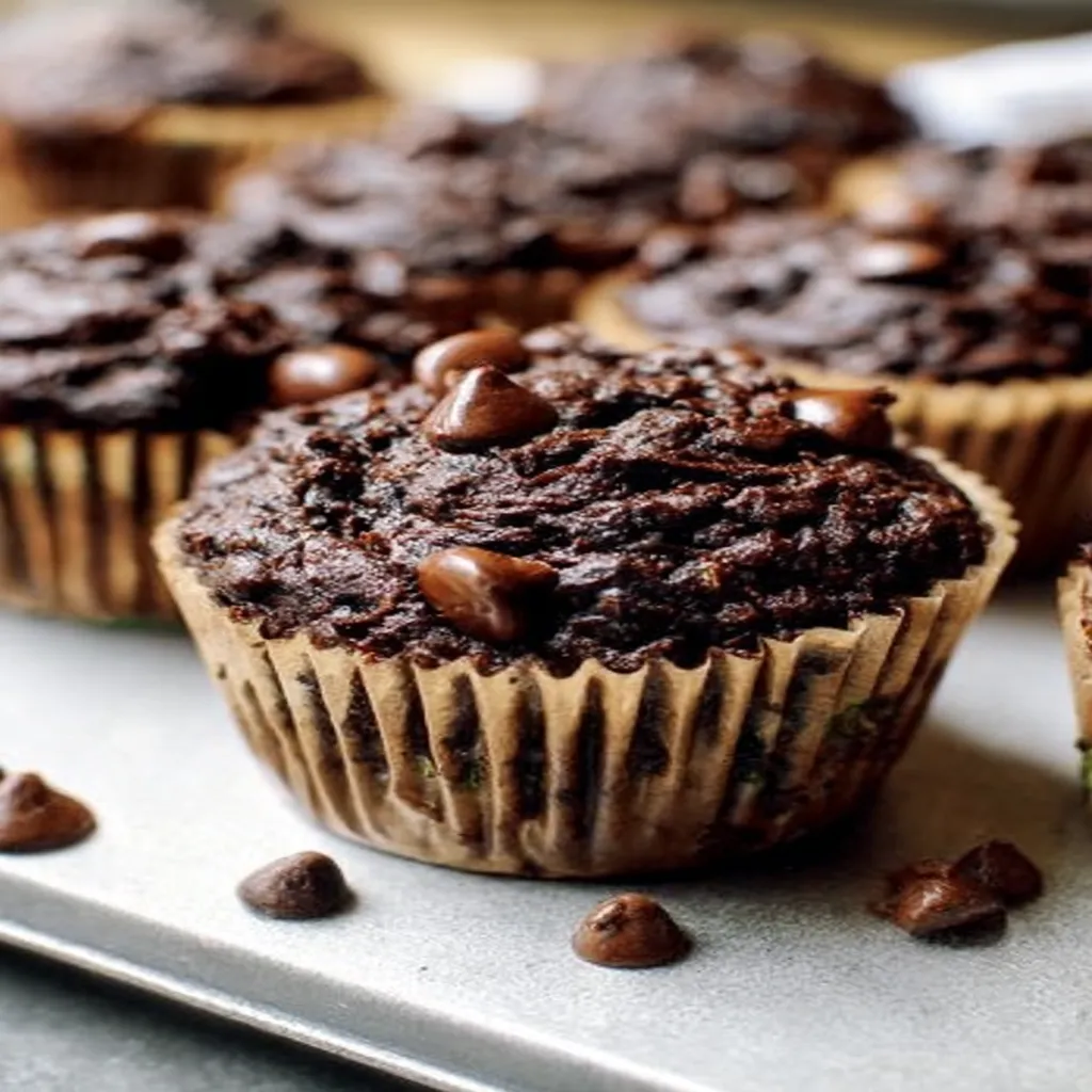 healthy, chocolate zucchini muffins, moist, decadent, rich flavor, nutritious, indulgent treat