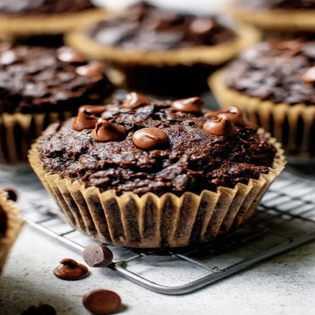 healthy, chocolate zucchini muffins, moist, decadent, rich flavor, nutritious, indulgent treat
