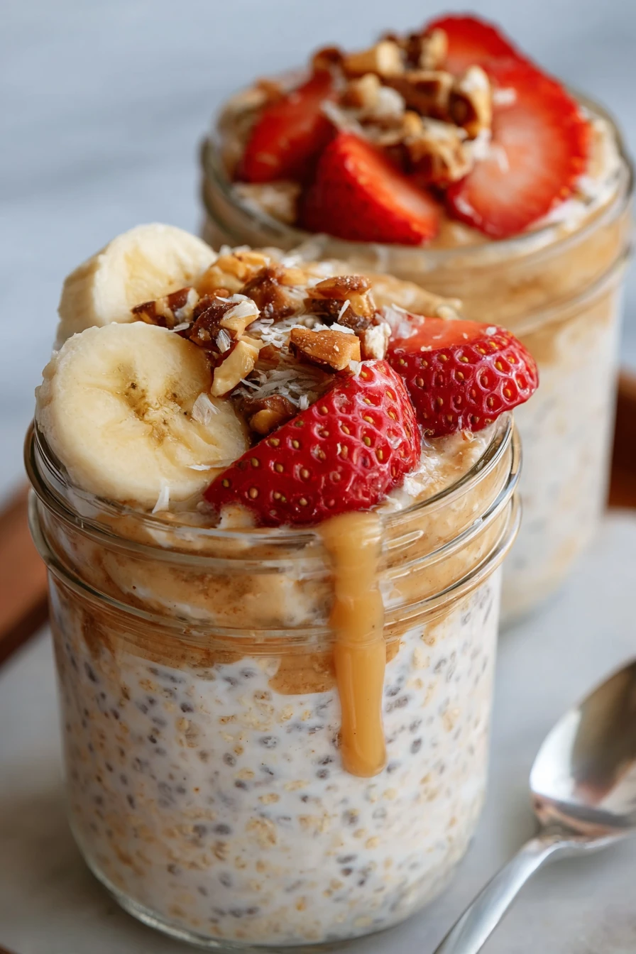 high-protein, overnight oats, nutritious breakfast, creamy texture, delicious toppings