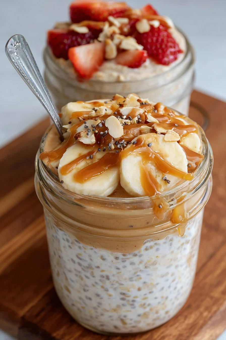 high-protein, overnight oats, nutritious breakfast, creamy texture, delicious toppings