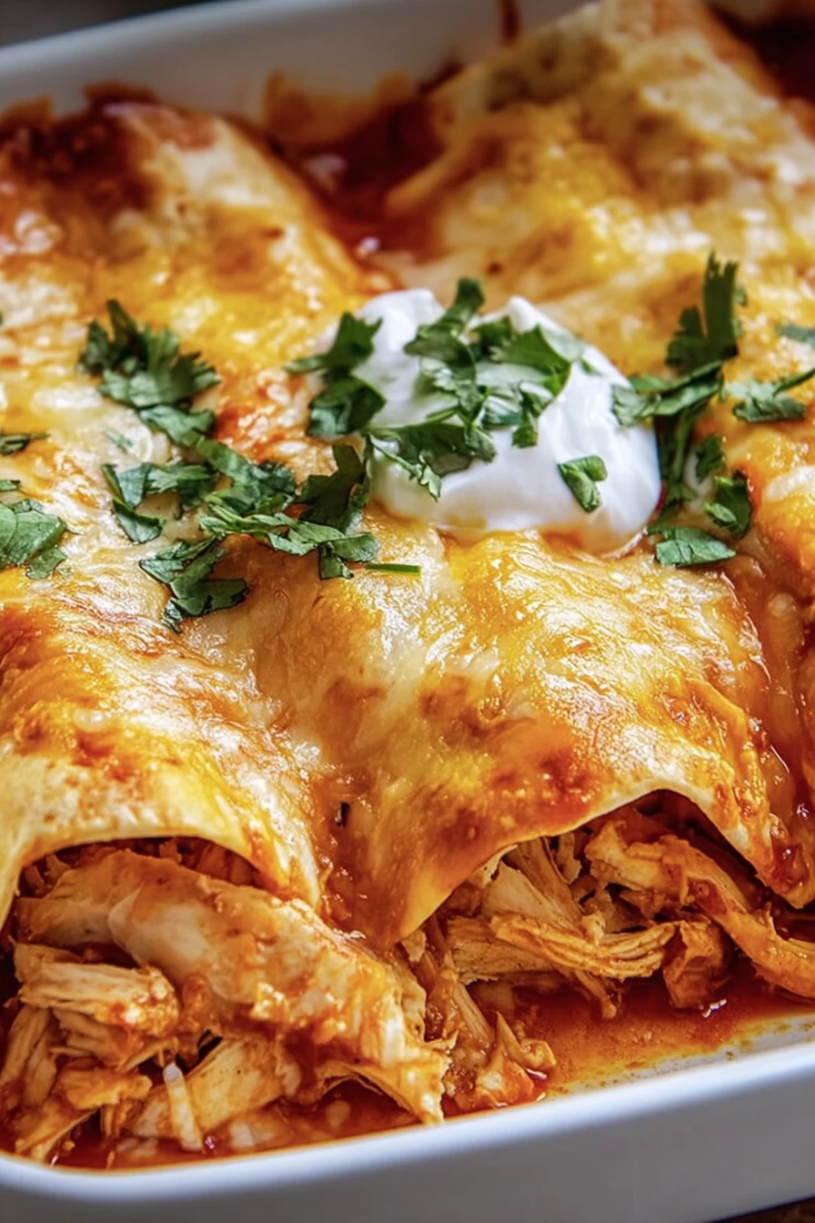 homemade, easy, chicken enchiladas, savory, flavorful, cheesy, spicy, delicious