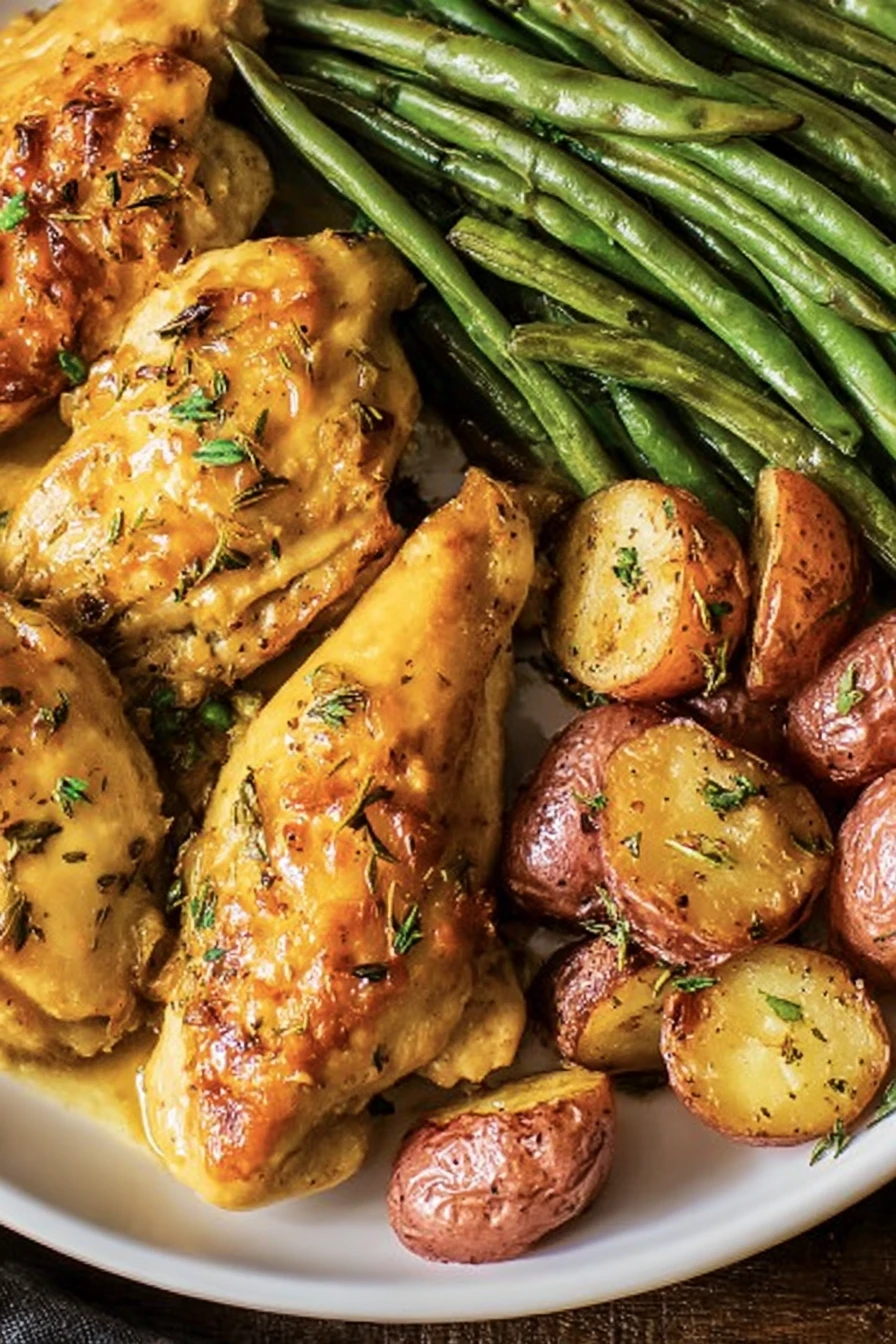 Honey Mustard Chicken, Beans and Potatoes
 recipe step-by-step guide