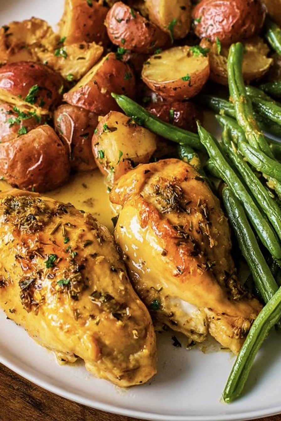 Honey Mustard Chicken, Beans and Potatoes
 recipe step-by-step guide