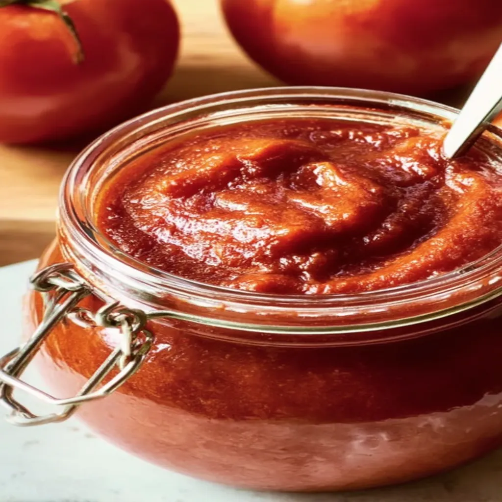 tomato paste, homemade recipe, savory, rich, thick, aromatic, cooking process