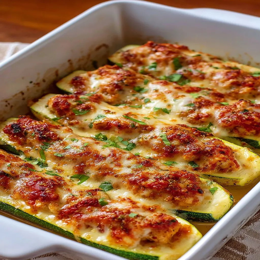 Keto Chicken Parmesan Zucchini Boats recipe step-by-step guide