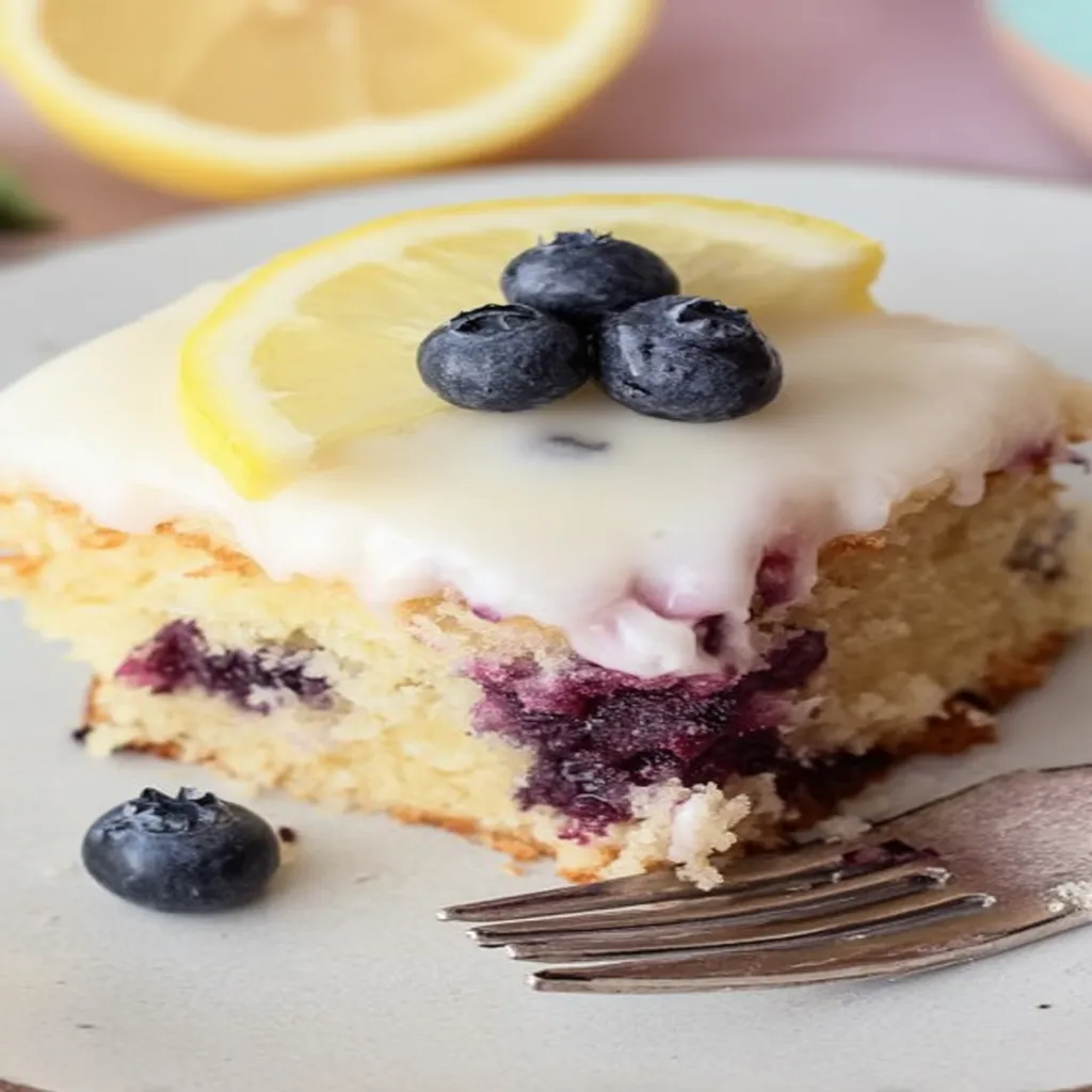 lemon blueberry sheet cake, moist, fluffy, bursting with flavor, sweet and tangy