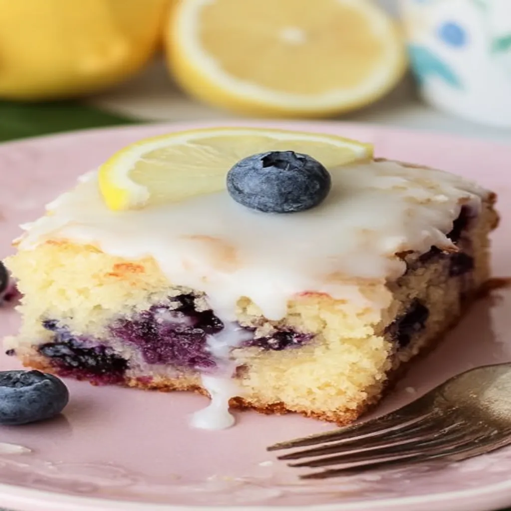 lemon blueberry sheet cake, moist, fluffy, bursting with flavor, sweet and tangy